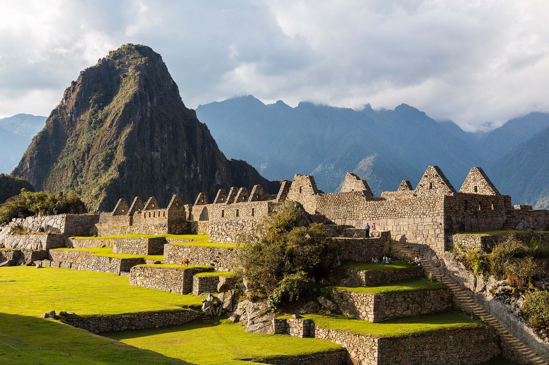 The ruins of Machu Picchu below Huayna Picchu mountain